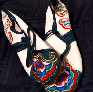 Oriental slip on shoes
